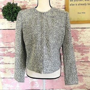 JONES NEW YORK Gray Wool Mohair Blend Knit Blazer